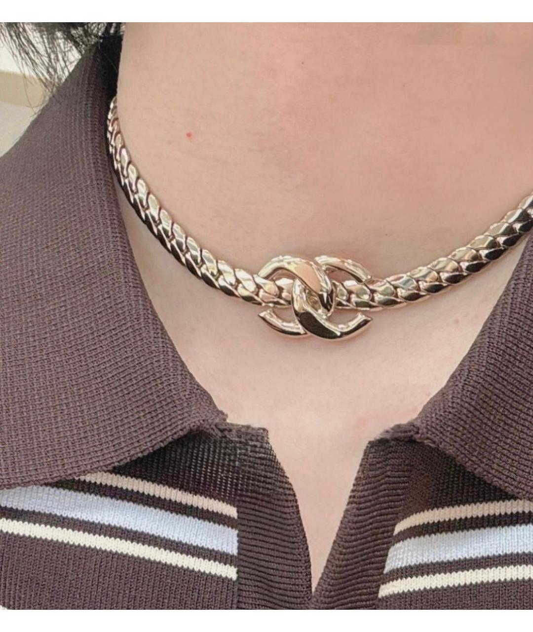 CHANEL Золотой металлический чокер, фото 4