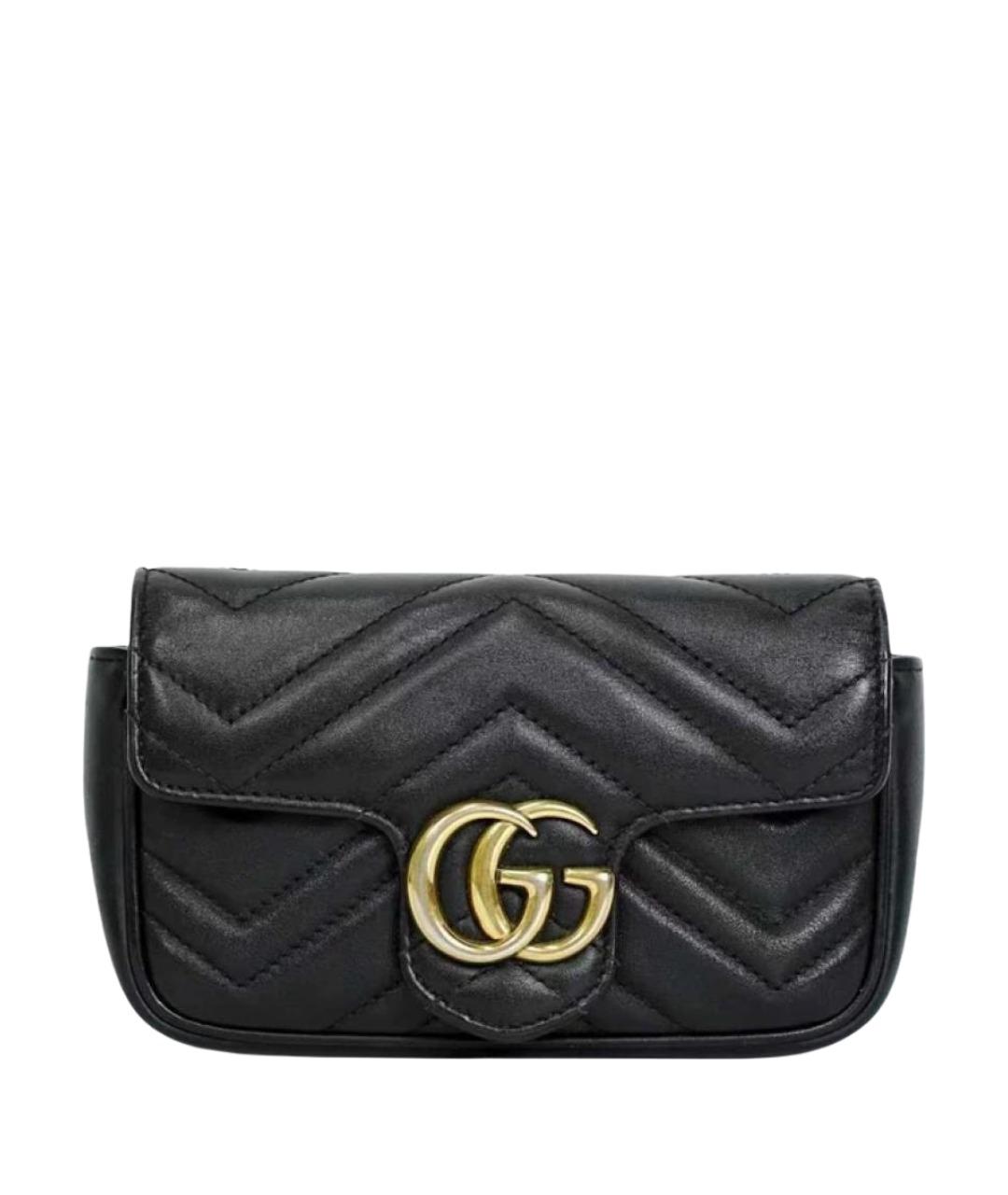 GUCCI Черная кожаная сумка через плечо, фото 1