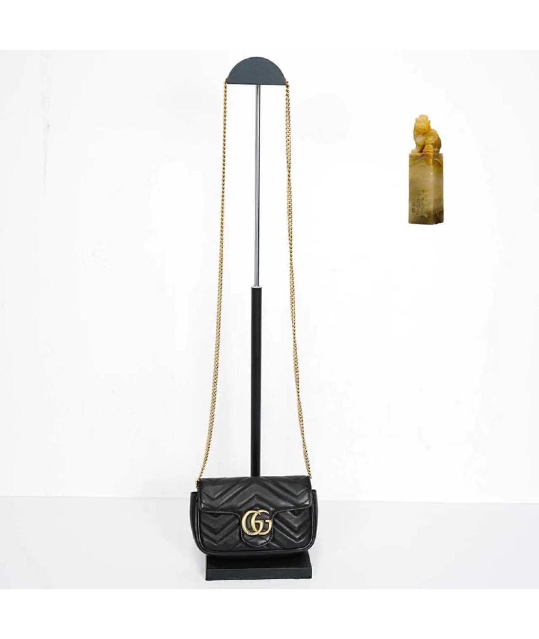 GUCCI Черная кожаная сумка через плечо, фото 9