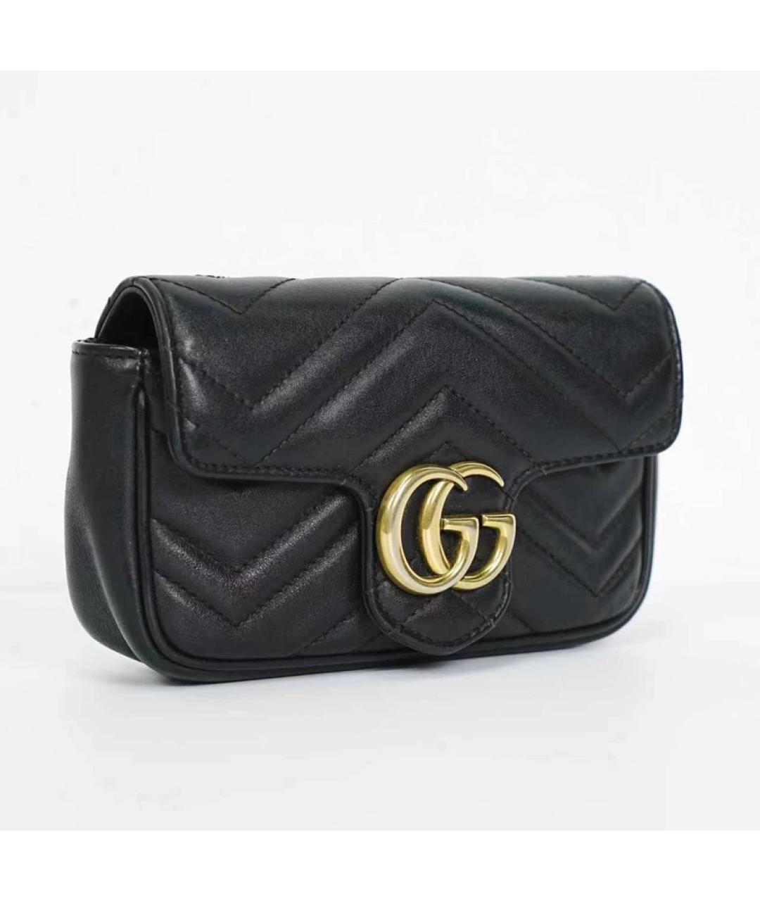 GUCCI Черная кожаная сумка через плечо, фото 4