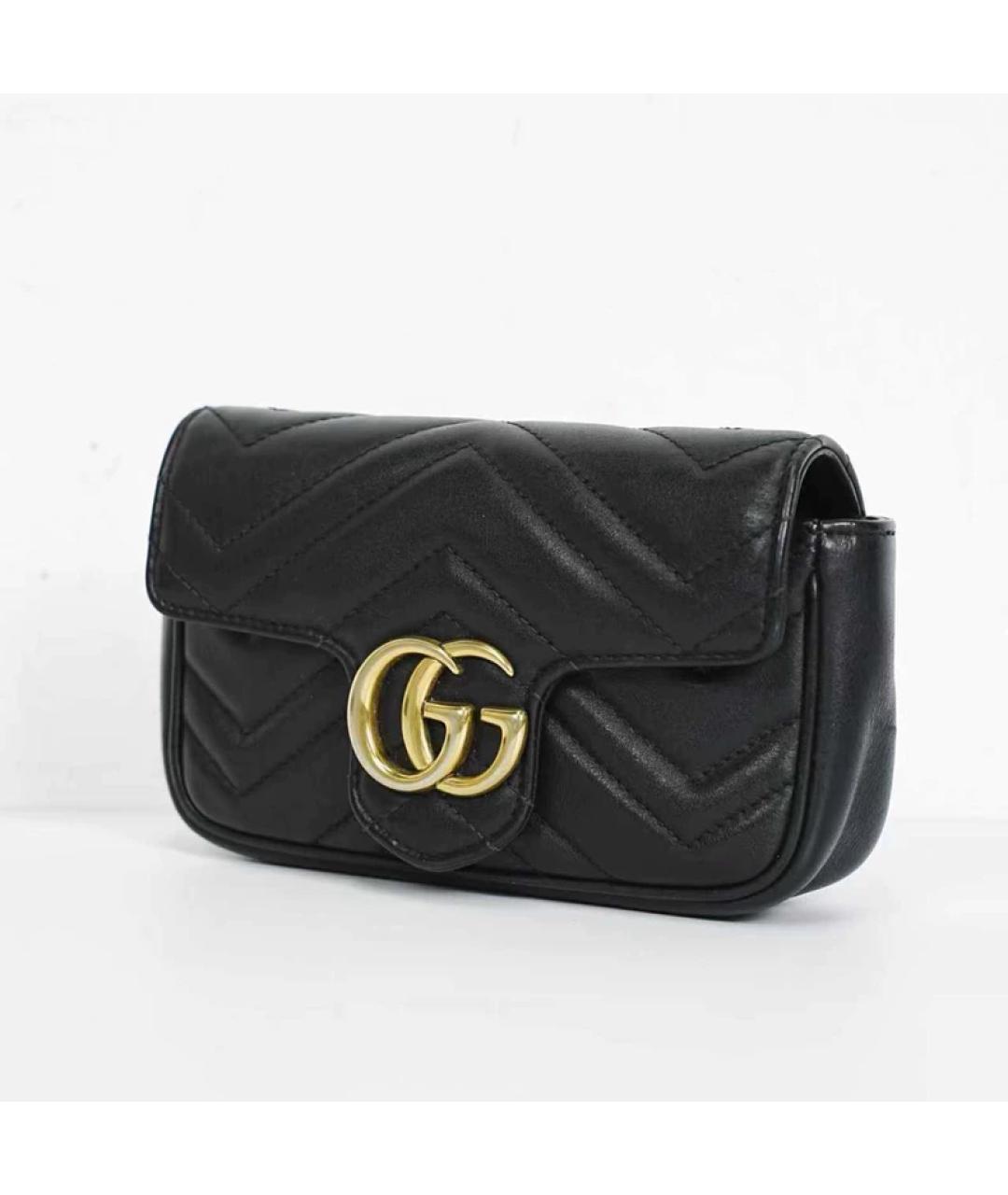 GUCCI Черная кожаная сумка через плечо, фото 2