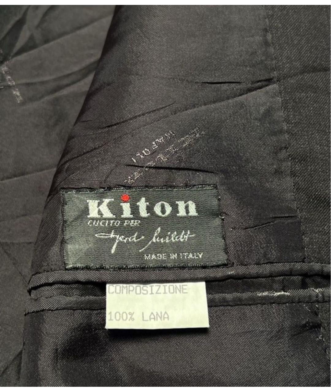 KITON Черный шерстяной пиджак, фото 4