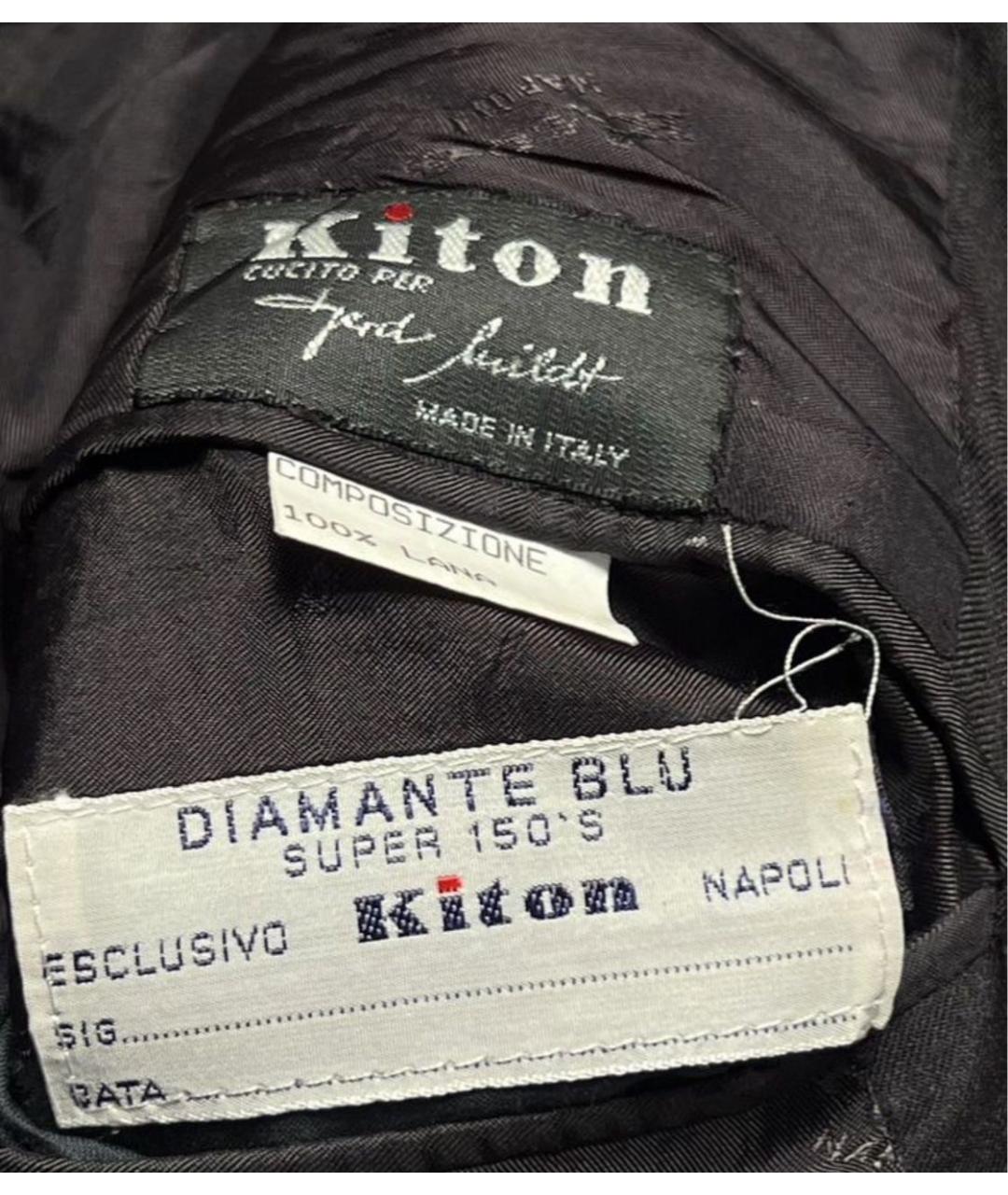 KITON Черный шерстяной пиджак, фото 5