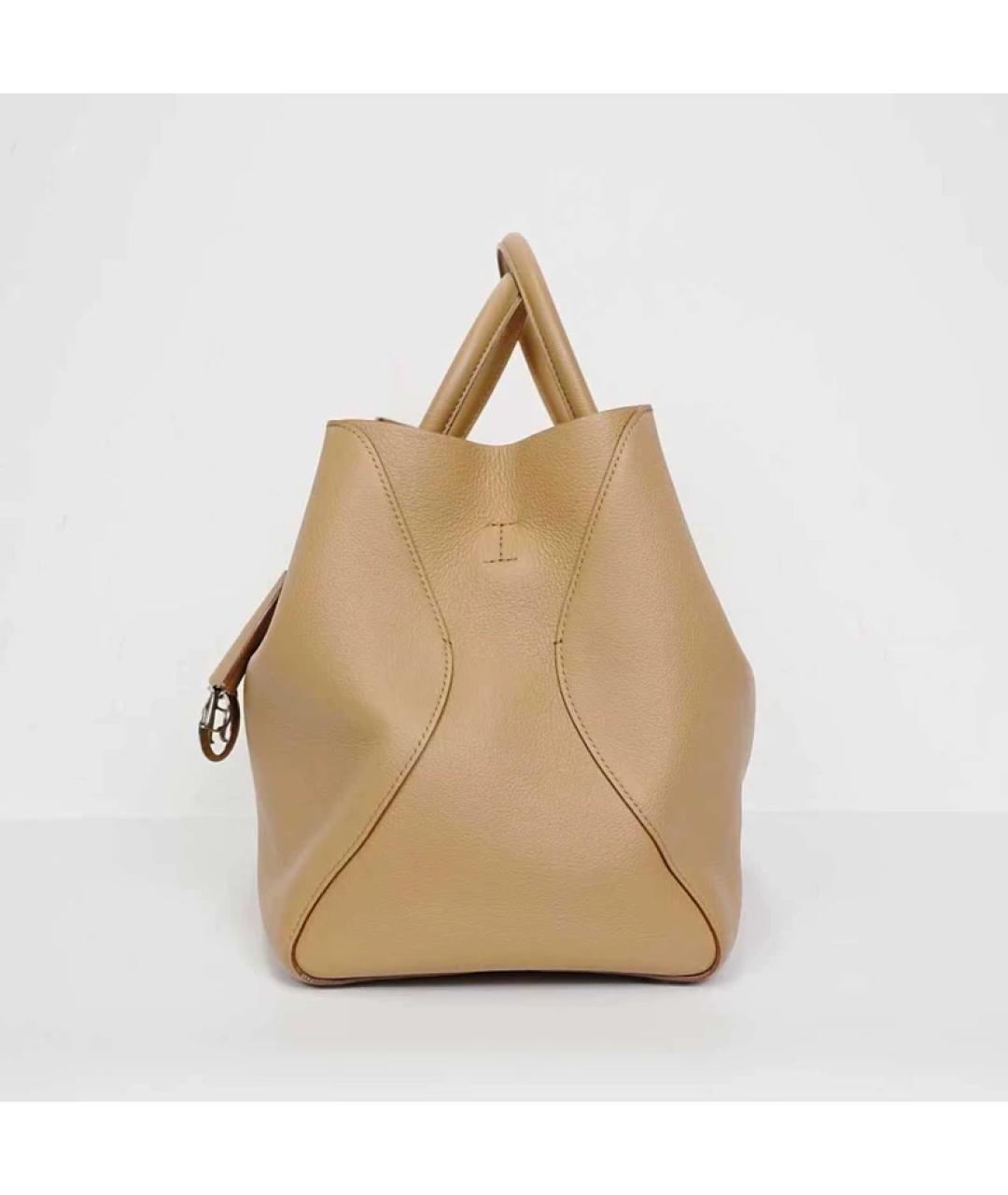 CHRISTIAN DIOR Бежевая кожаная сумка тоут, фото 5