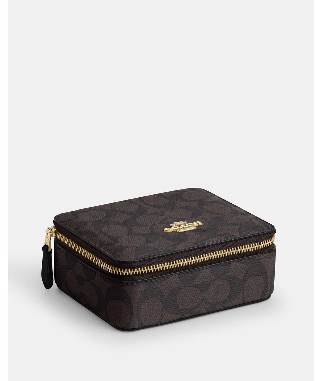 COACH Коричневая косметичка, фото 3