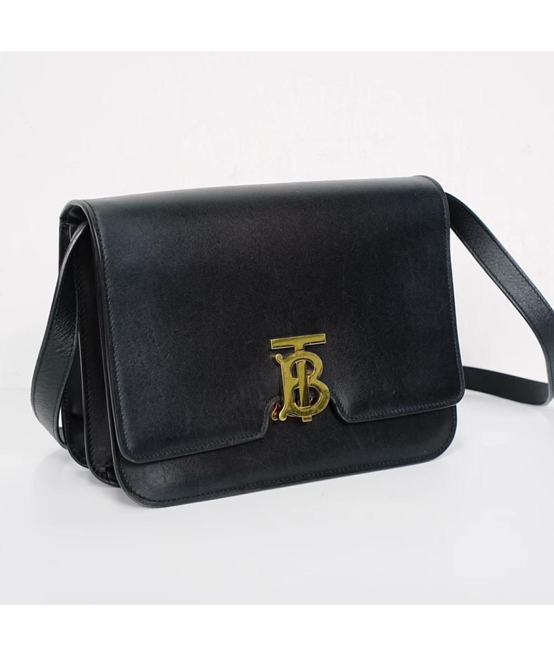 BURBERRY Черная кожаная сумка через плечо, фото 2