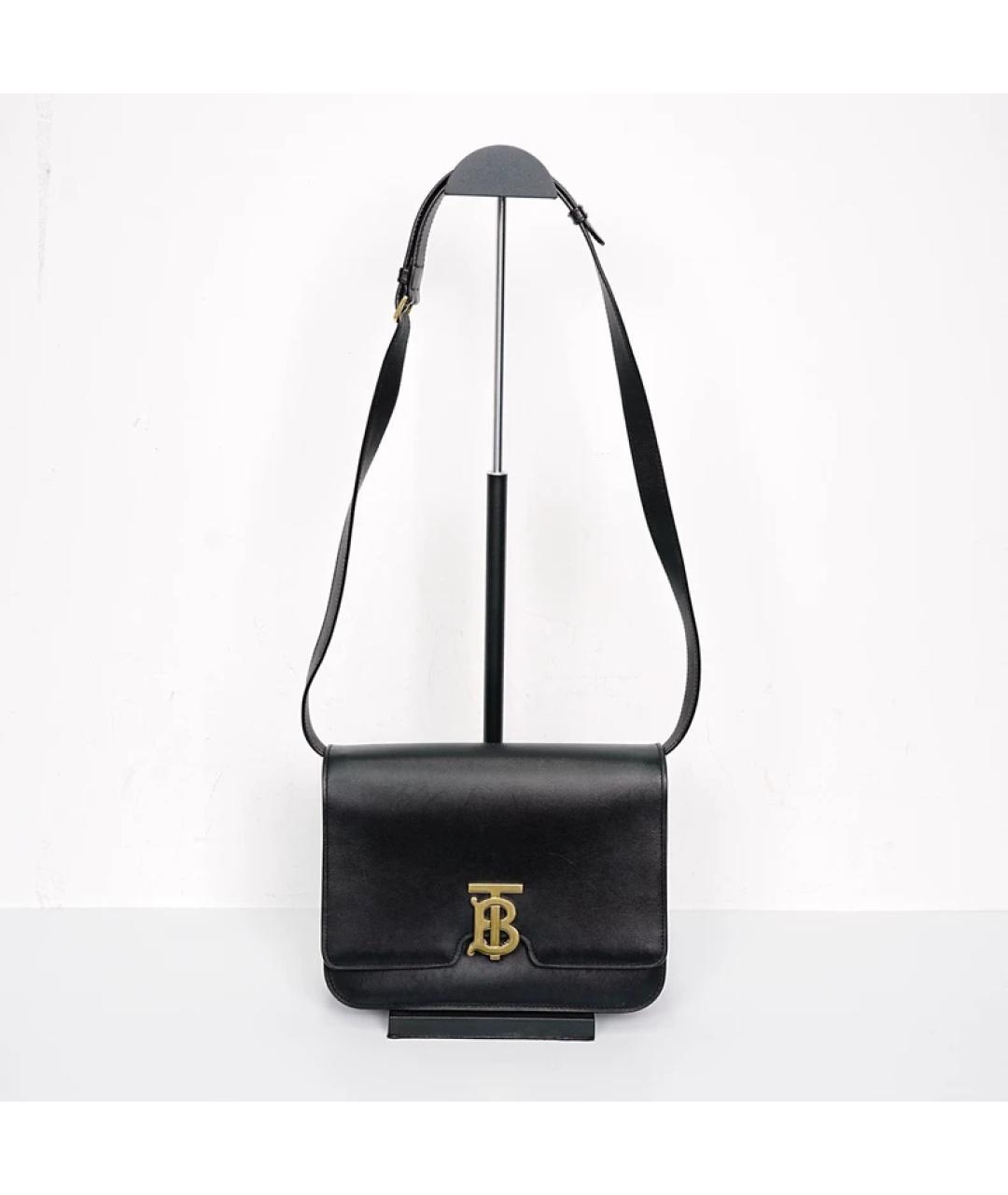 BURBERRY Черная кожаная сумка через плечо, фото 7