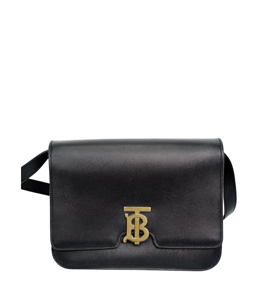 BURBERRY Черная кожаная сумка через плечо, фото 1