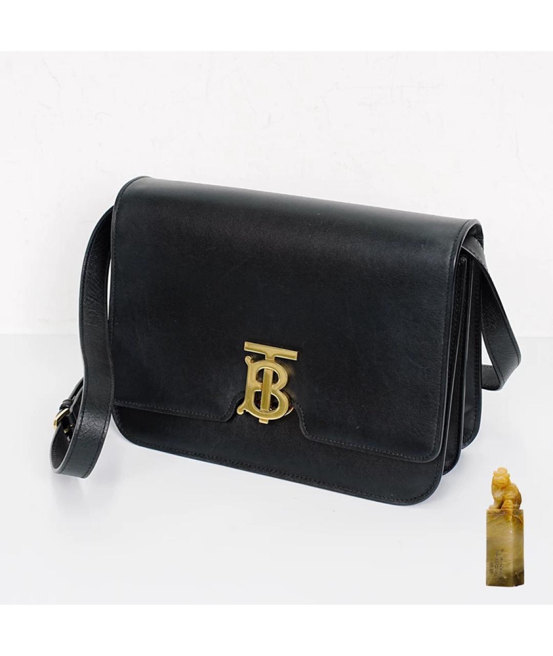 BURBERRY Черная кожаная сумка через плечо, фото 9