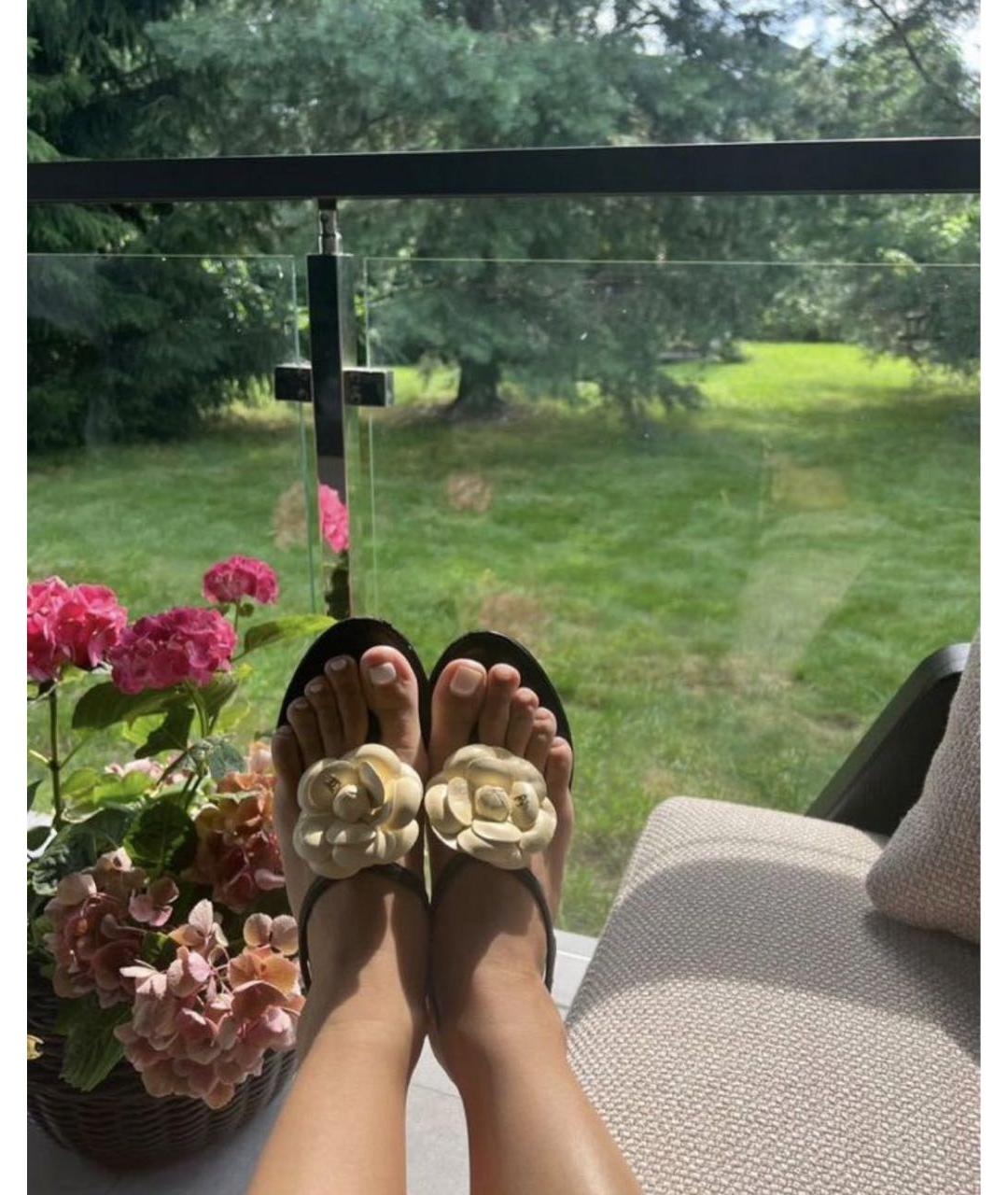 CHANEL Черные кожаные сандалии, фото 6