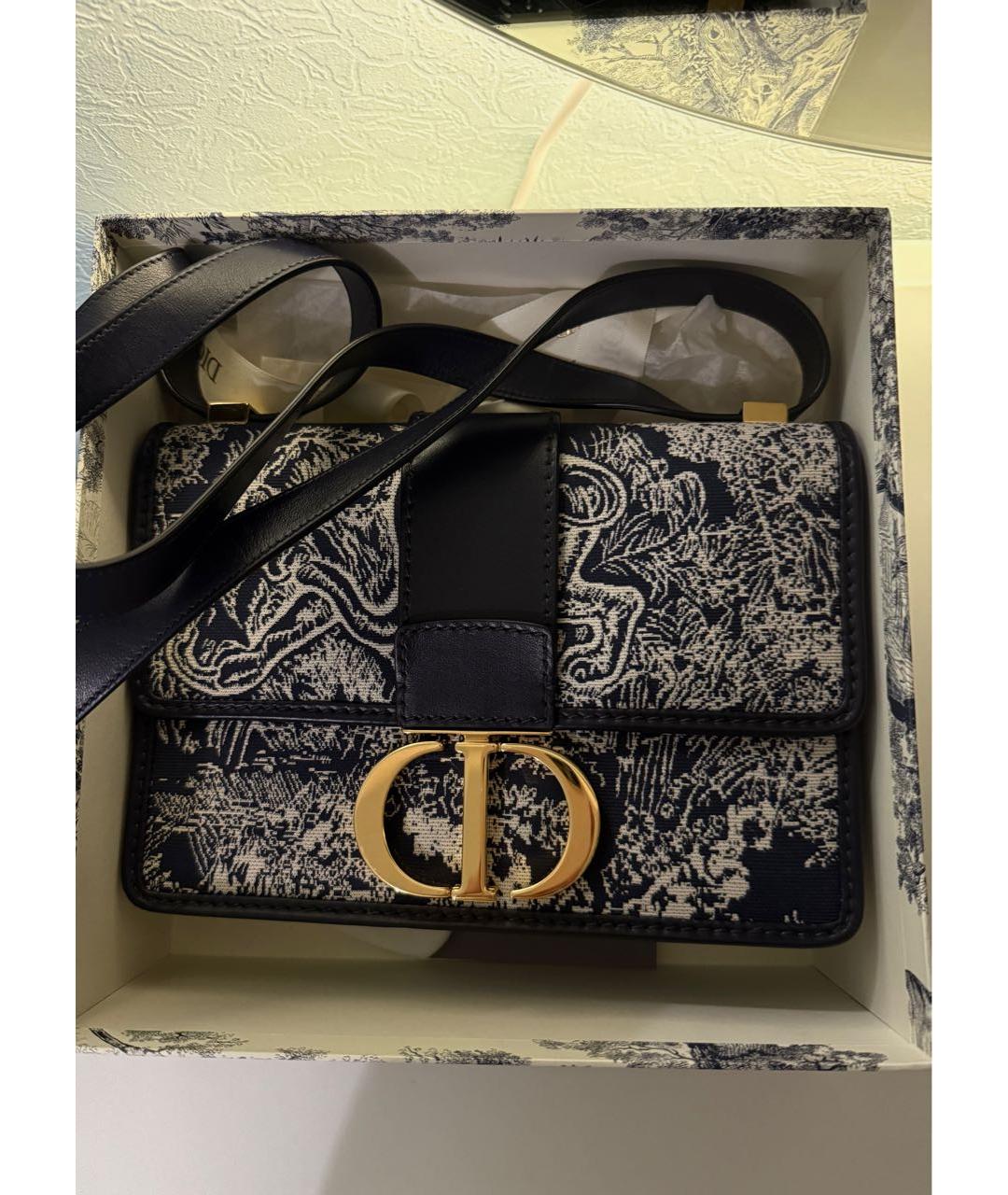 CHRISTIAN DIOR Темно-синяя жаккардовая сумка через плечо, фото 8