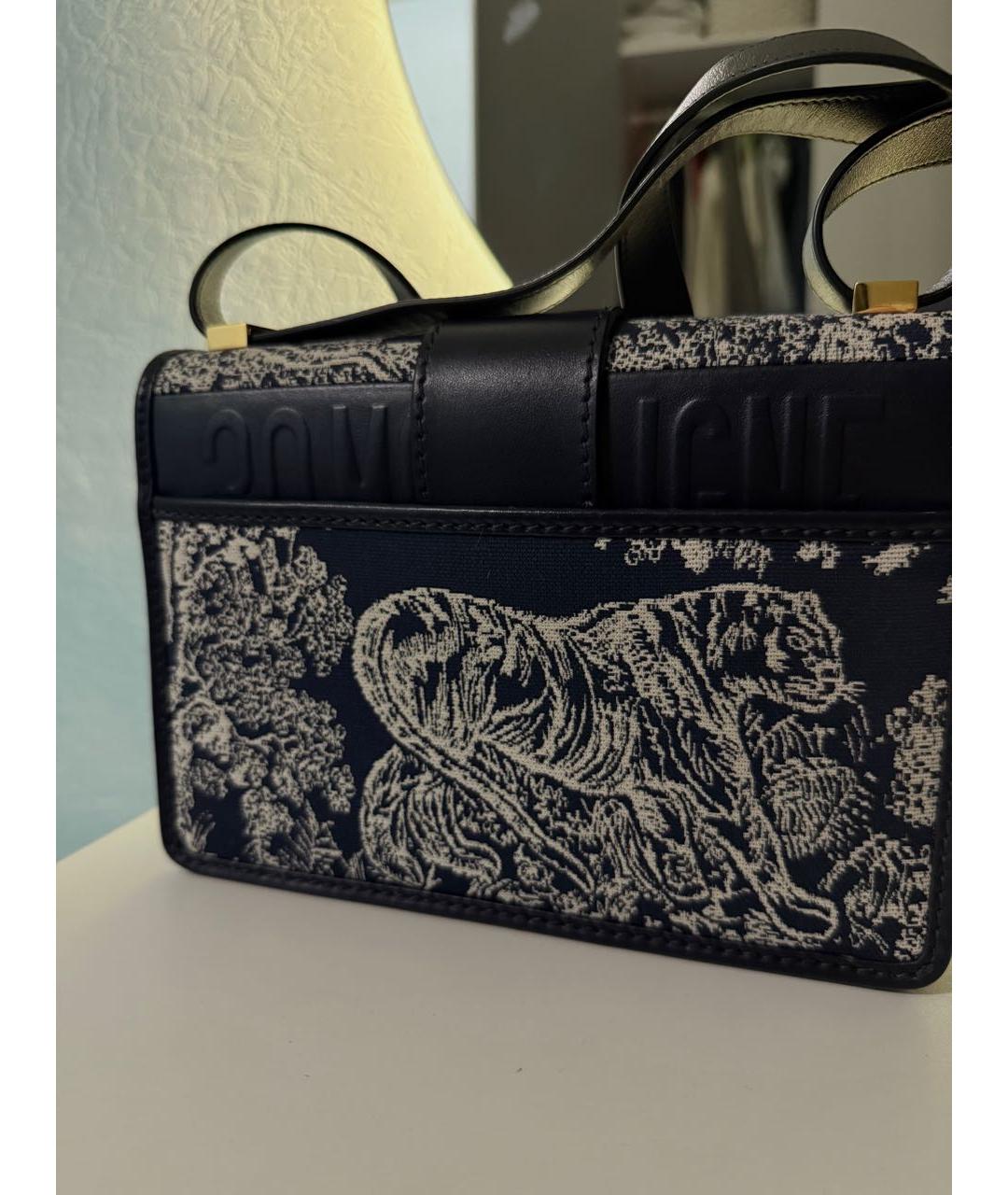 CHRISTIAN DIOR Темно-синяя жаккардовая сумка через плечо, фото 2
