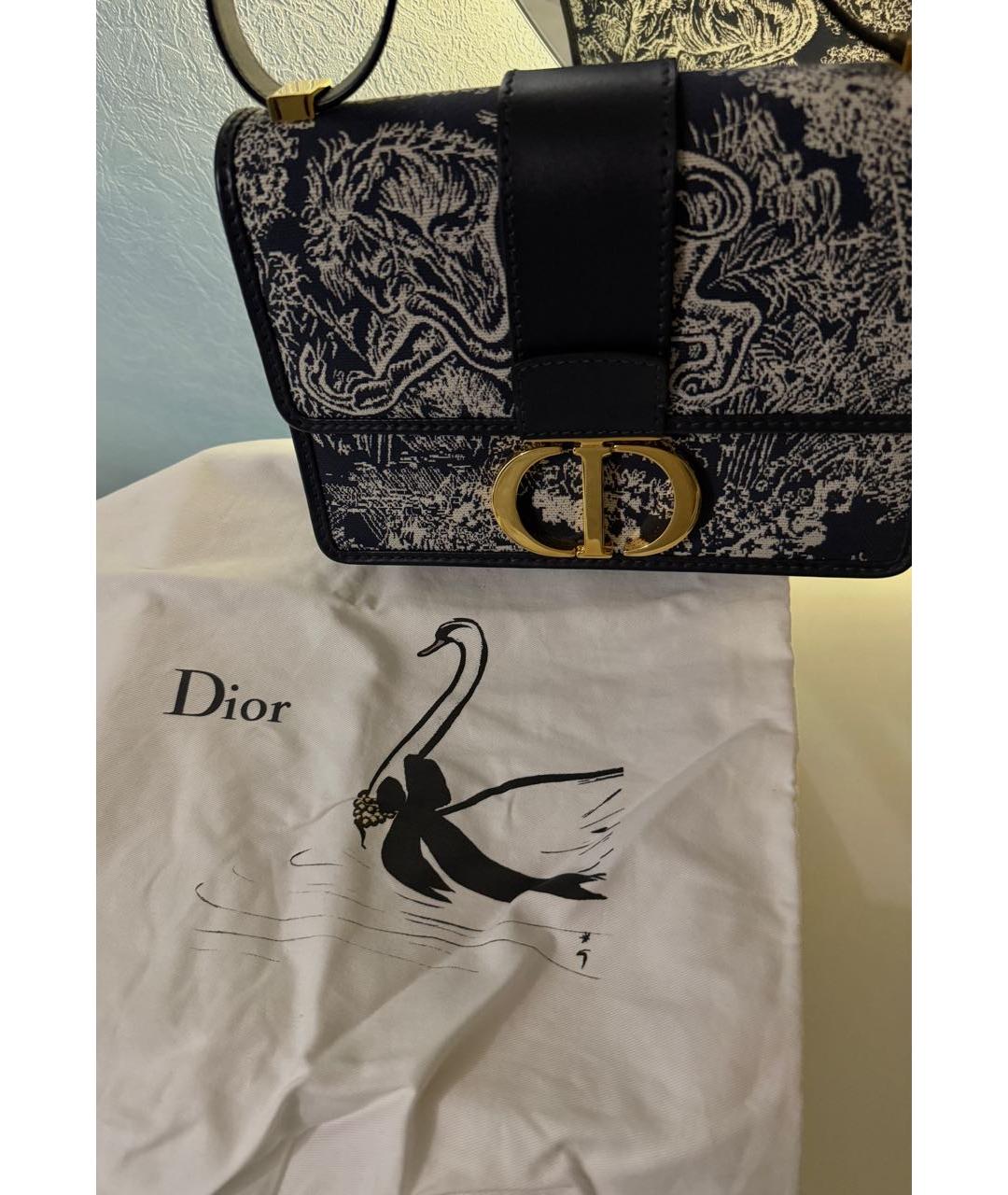 CHRISTIAN DIOR Темно-синяя жаккардовая сумка через плечо, фото 5