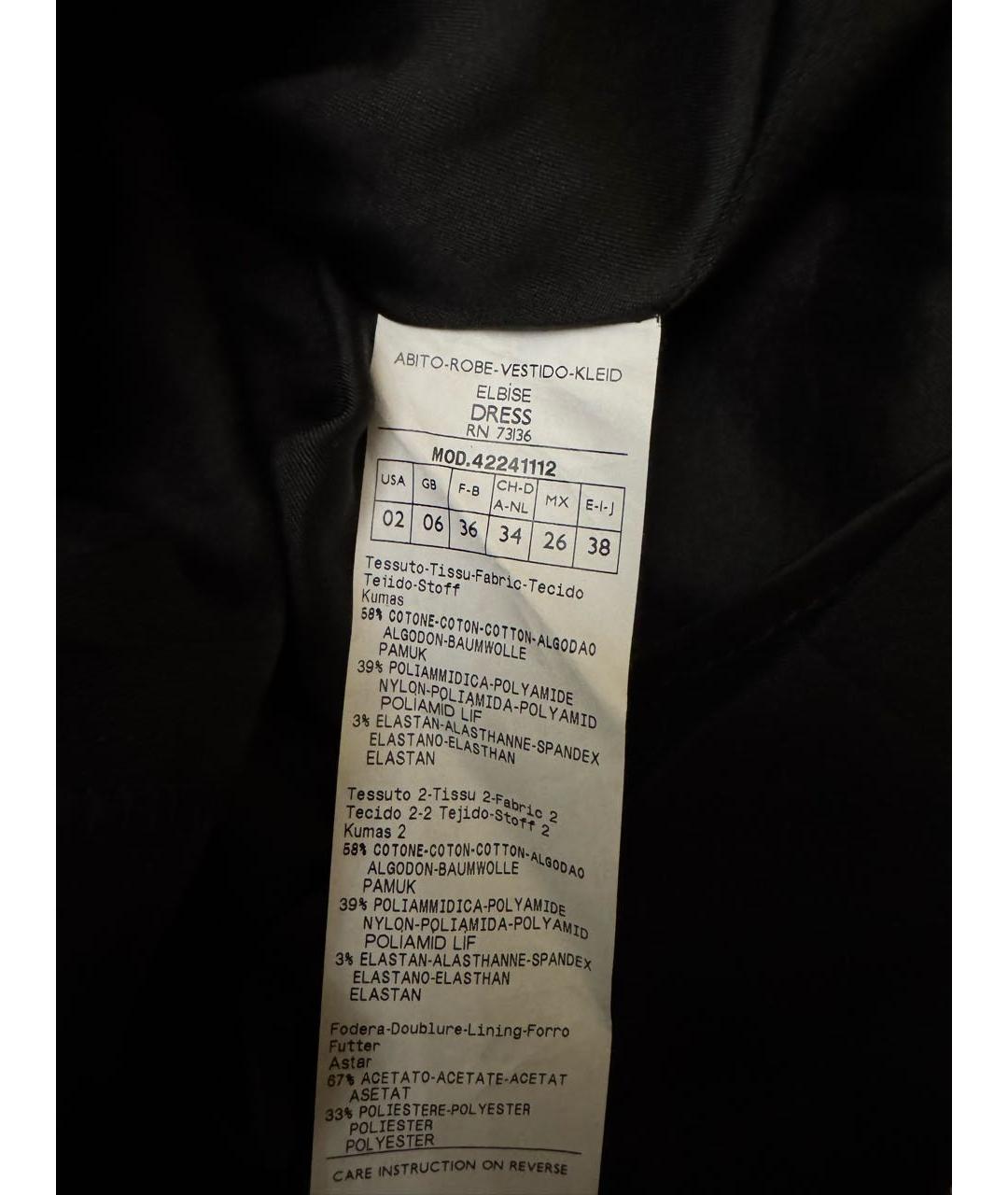 MAX MARA Черное хлопковое повседневное платье, фото 5