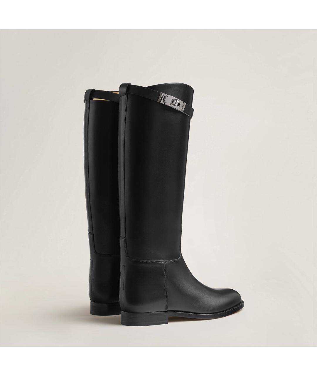 HERMES Черные кожаные сапоги, фото 4