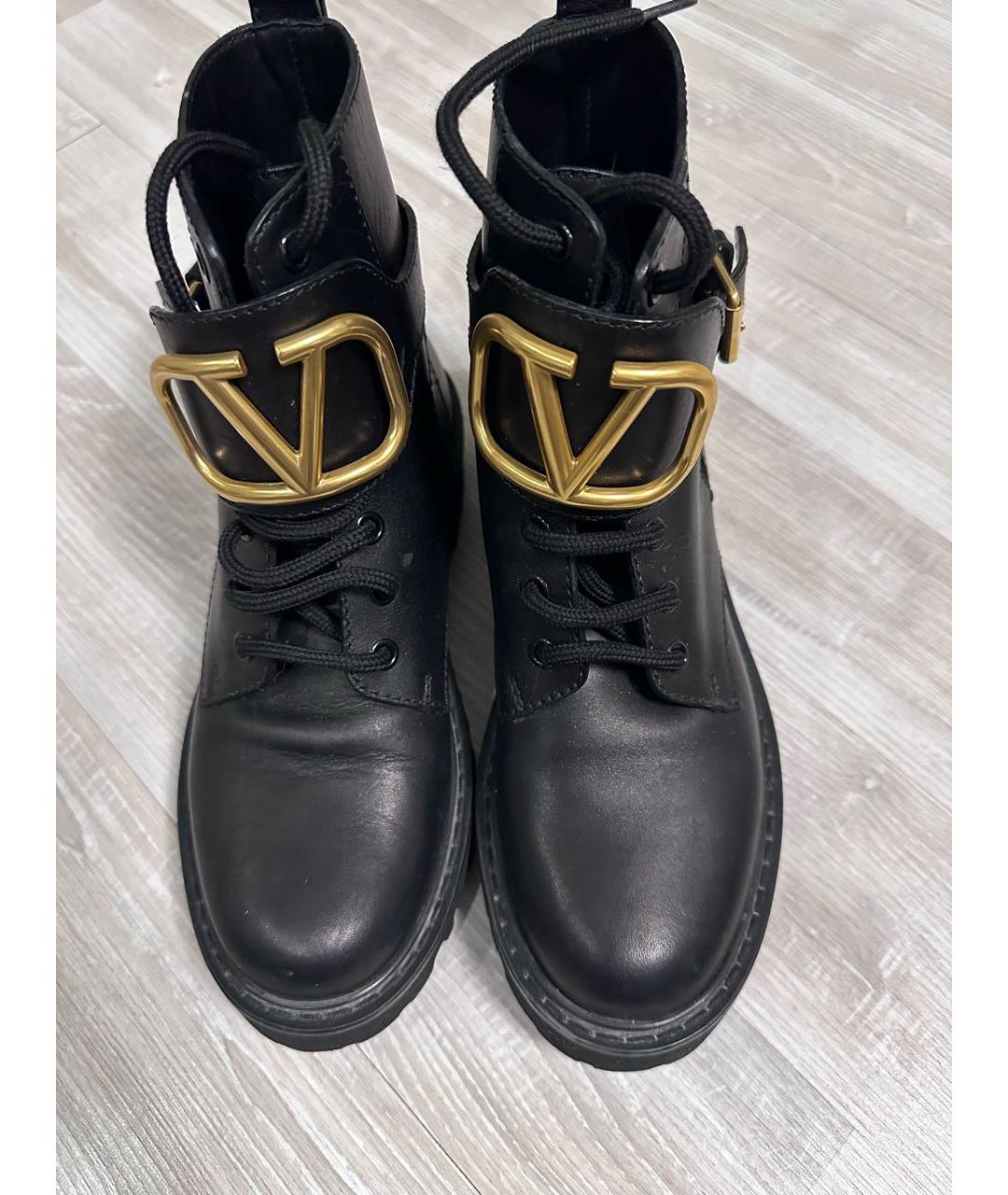 VALENTINO Черные кожаные ботинки, фото 2