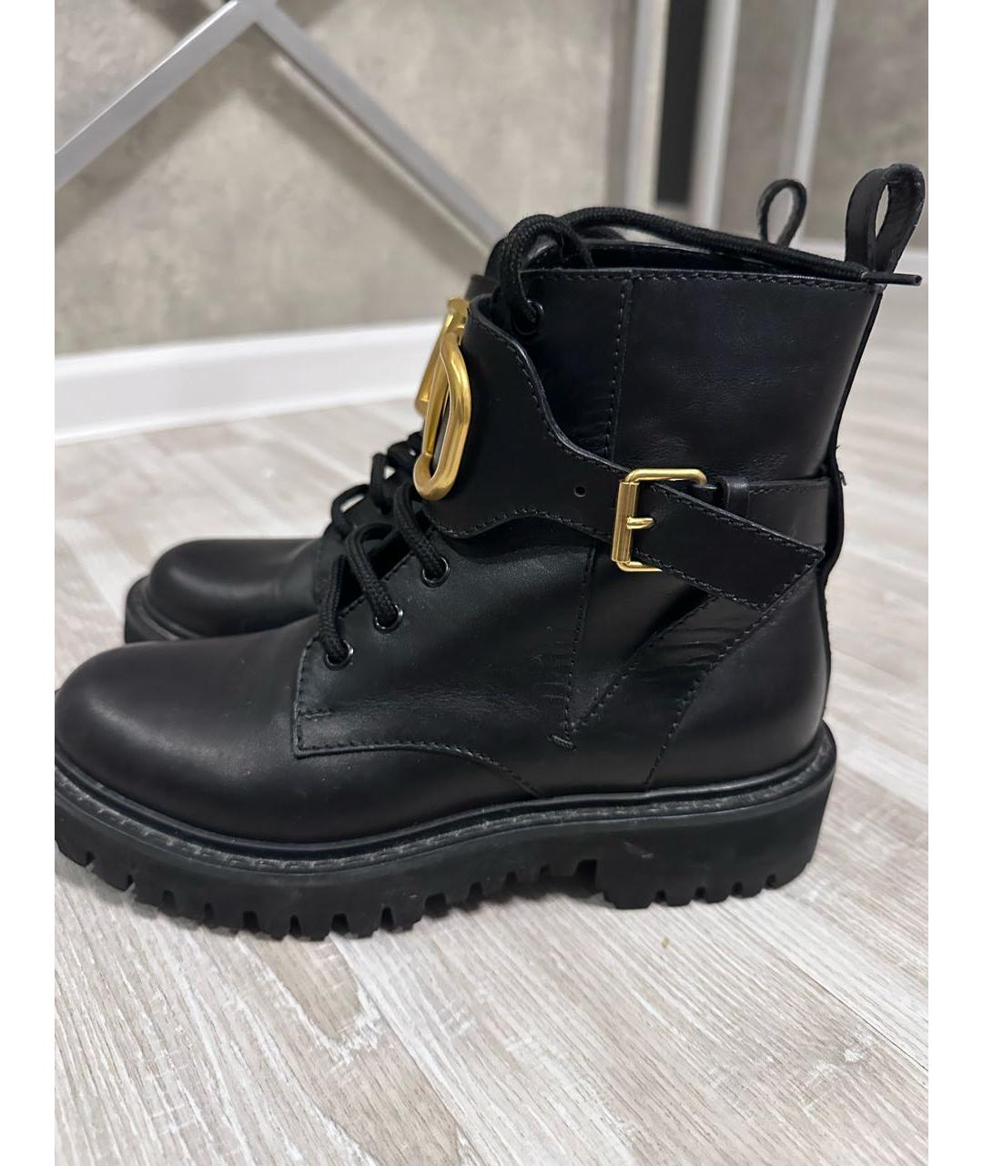 VALENTINO Черные кожаные ботинки, фото 5