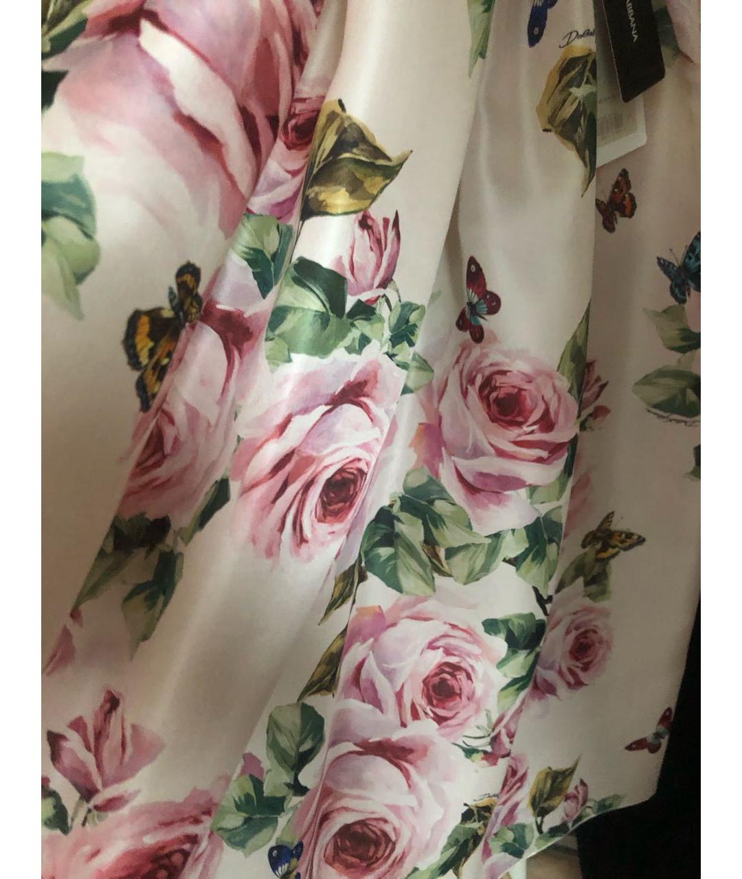 DOLCE&GABBANA Розовая шелковая юбка миди, фото 4