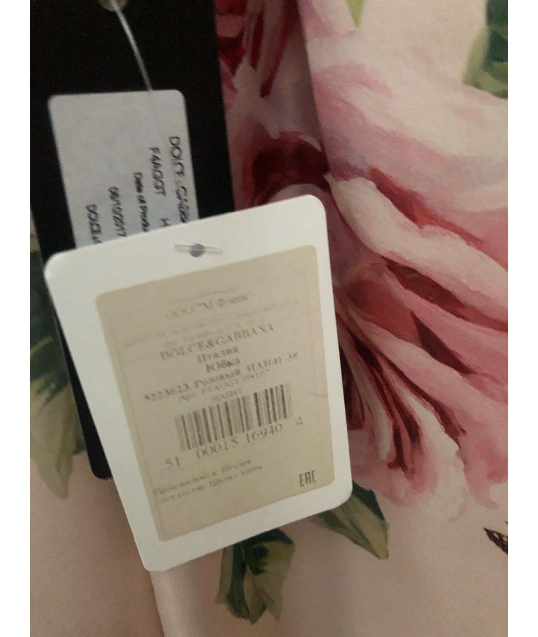 DOLCE&GABBANA Розовая шелковая юбка миди, фото 6