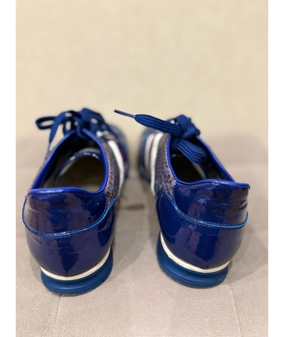 GUCCI Синие кроссовки из лакированной кожи, фото 4