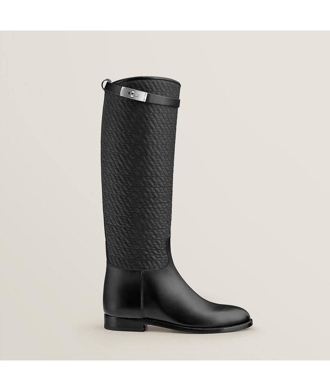 HERMES Черные кожаные сапоги, фото 2