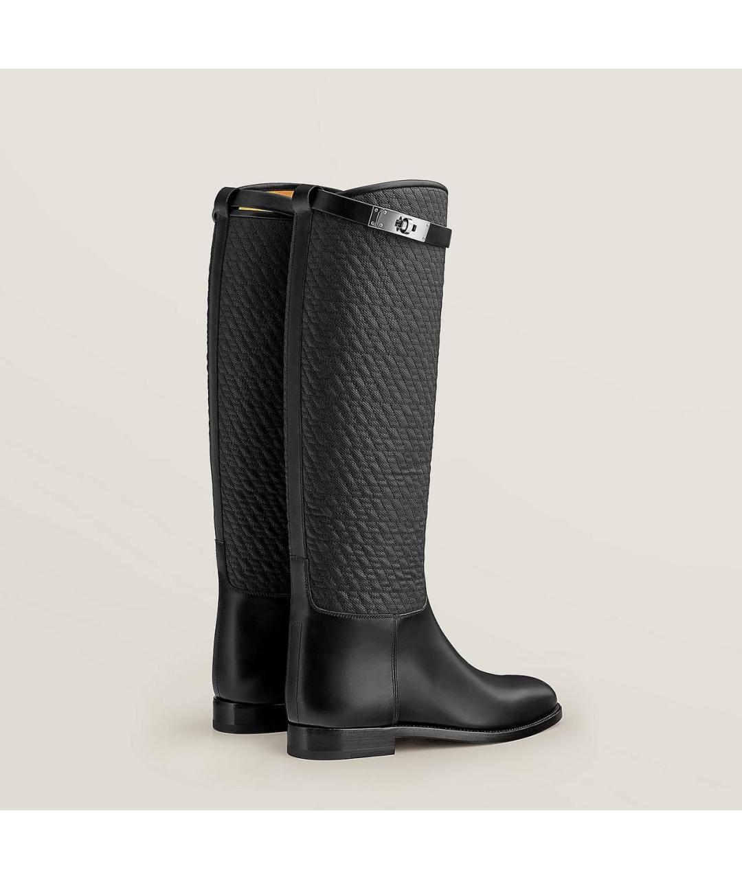 HERMES Черные кожаные сапоги, фото 3