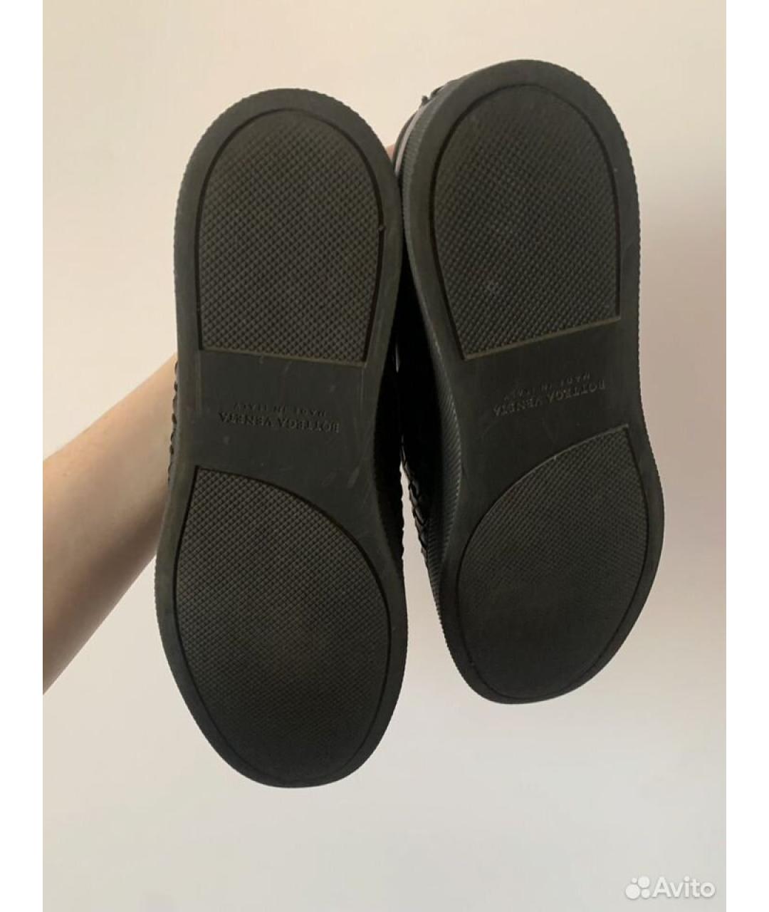 BOTTEGA VENETA Черные кожаные слипоны, фото 4