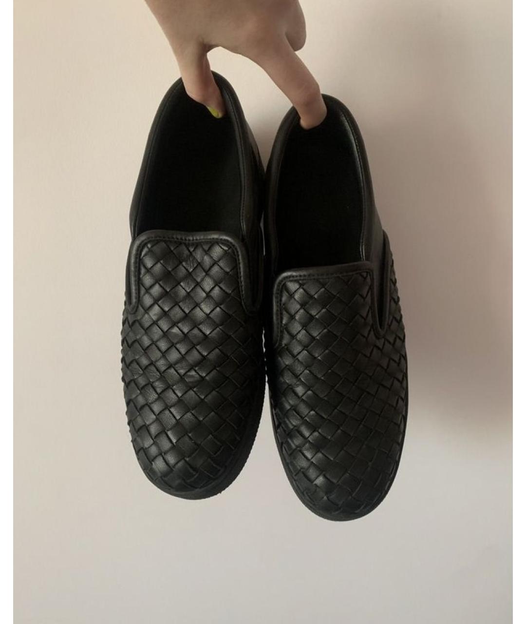 BOTTEGA VENETA Черные кожаные слипоны, фото 3