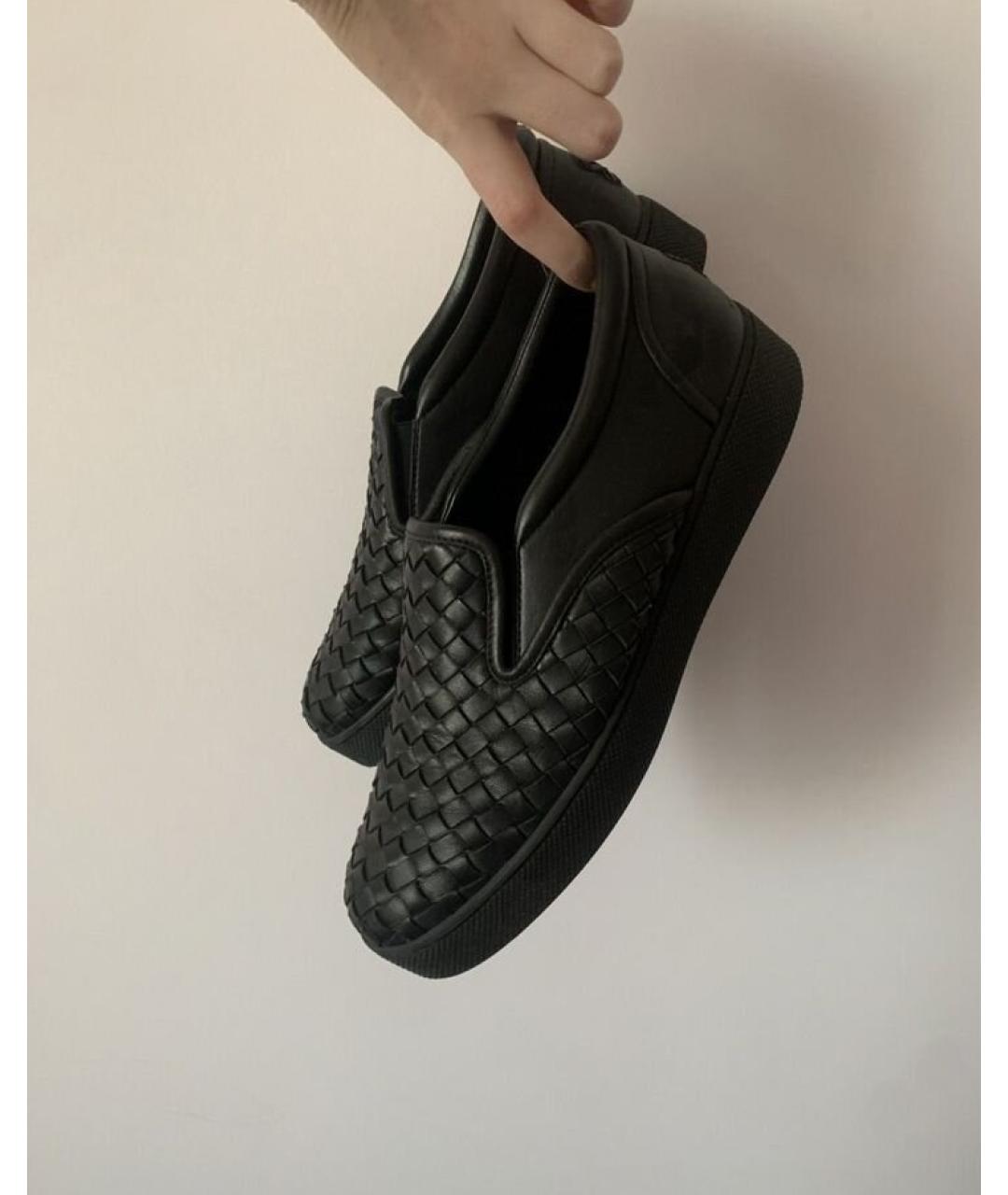 BOTTEGA VENETA Черные кожаные слипоны, фото 2