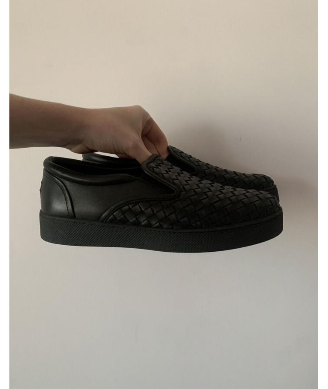 BOTTEGA VENETA Черные кожаные слипоны, фото 6