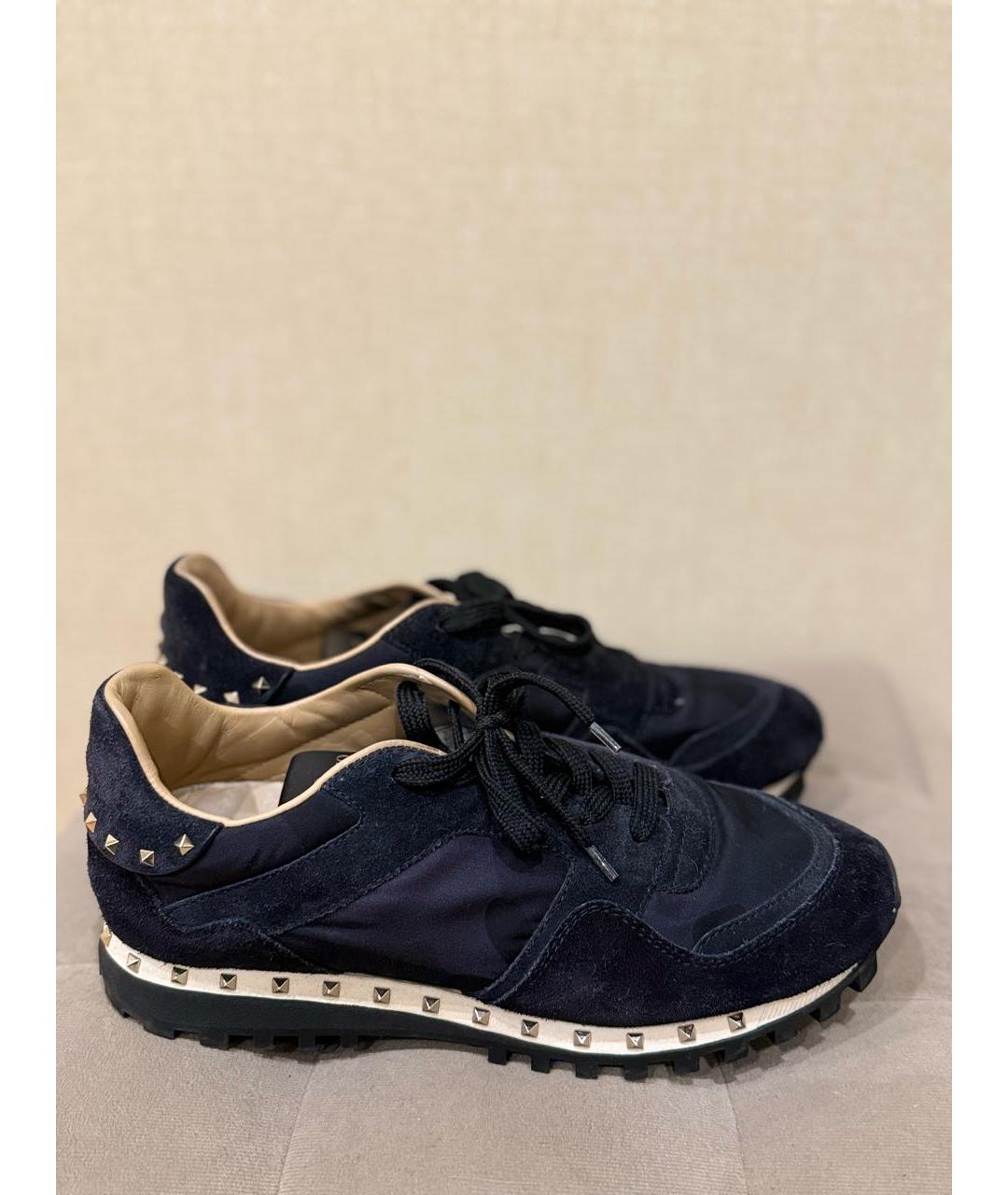 VALENTINO Темно-синие замшевые кроссовки, фото 5