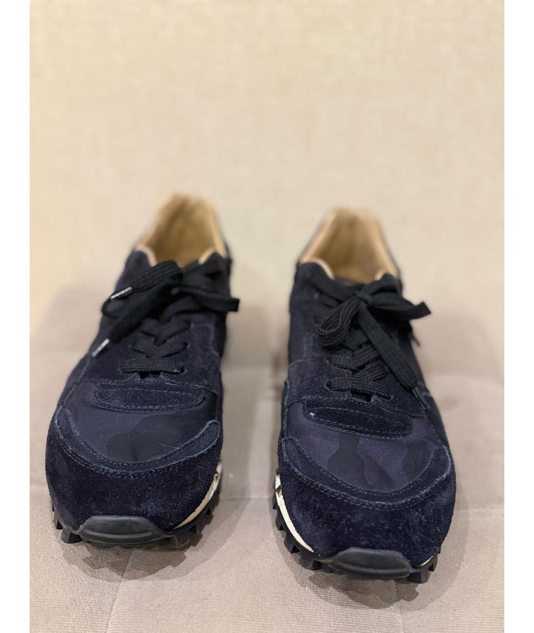 VALENTINO Темно-синие замшевые кроссовки, фото 2