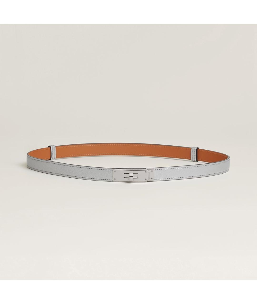 HERMES Серебрянный кожаный ремень, фото 4