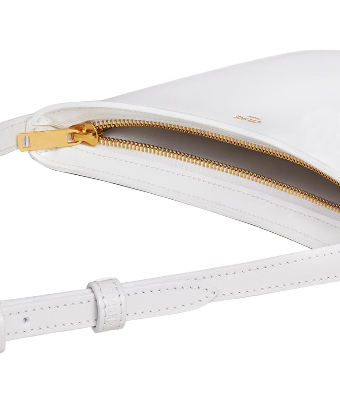 CELINE Белая кожаная сумка через плечо, фото 4