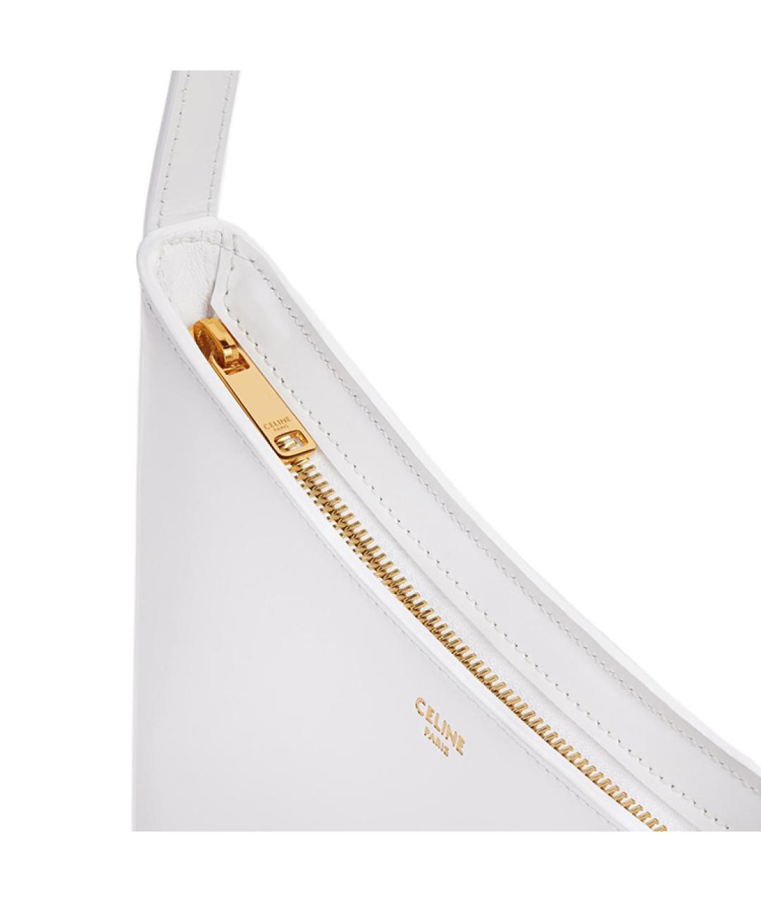 CELINE Белая кожаная сумка через плечо, фото 5