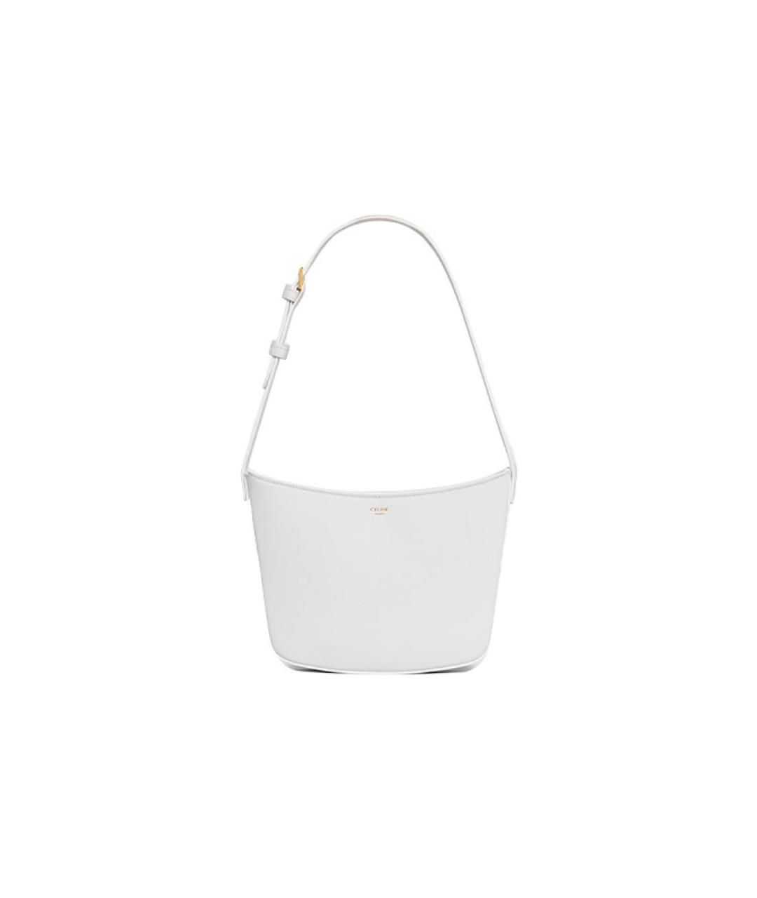 CELINE Белая кожаная сумка через плечо, фото 6