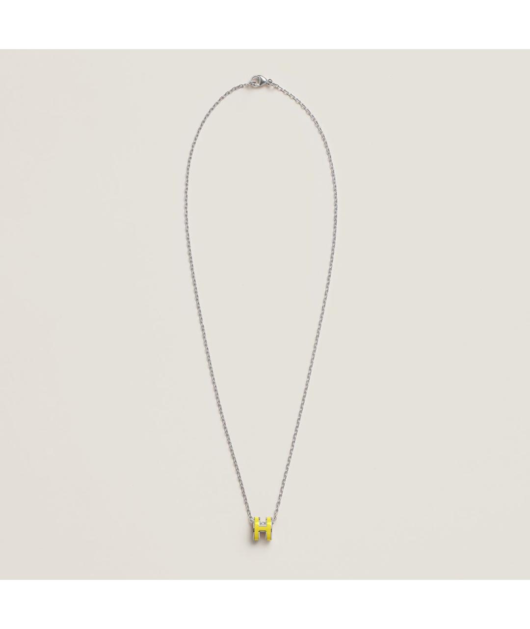 HERMES Желтая металлическая подвеска, фото 2