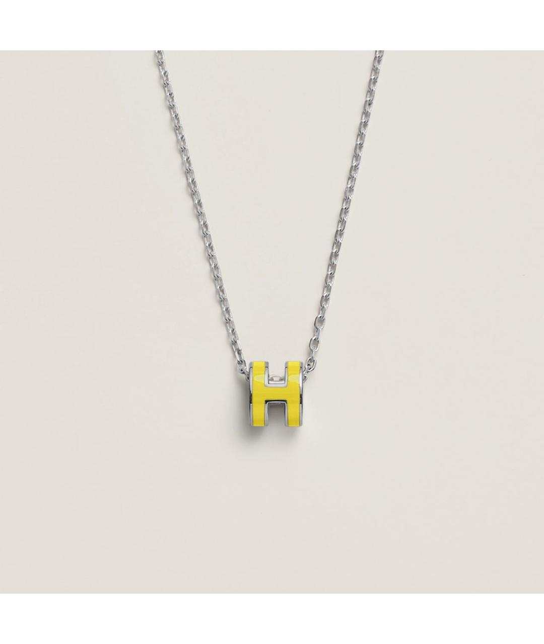 HERMES Желтая металлическая подвеска, фото 3