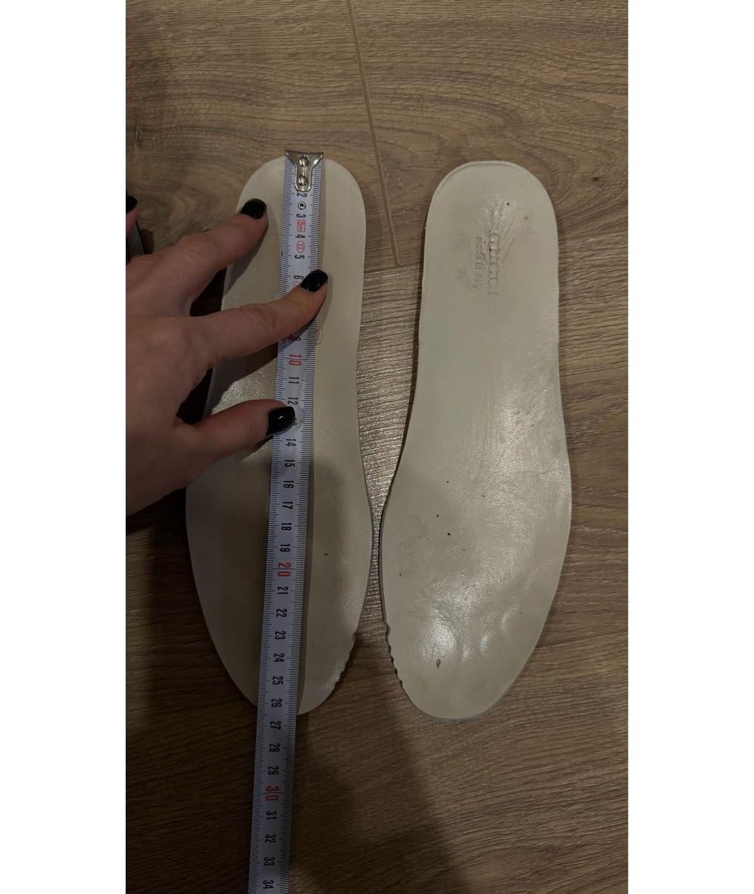 GUCCI Серебряные кожаные кеды, фото 5