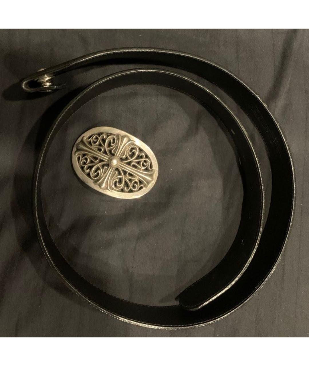 CHROME HEARTS Антрацитовый кожаный ремень, фото 5