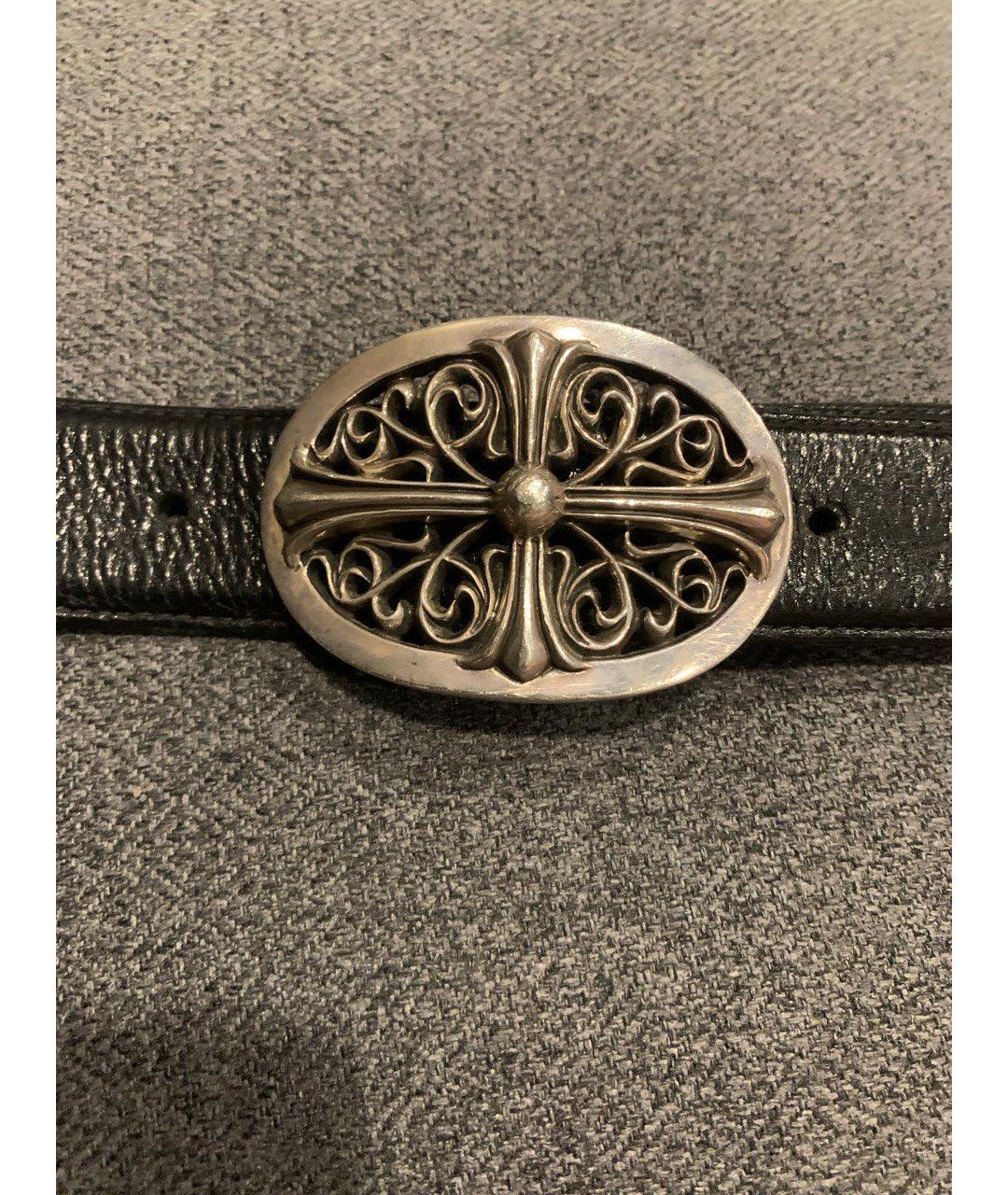 CHROME HEARTS Антрацитовый кожаный ремень, фото 8