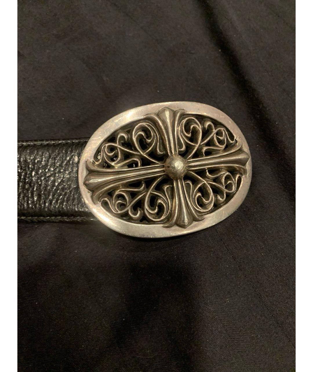 CHROME HEARTS Антрацитовый кожаный ремень, фото 7