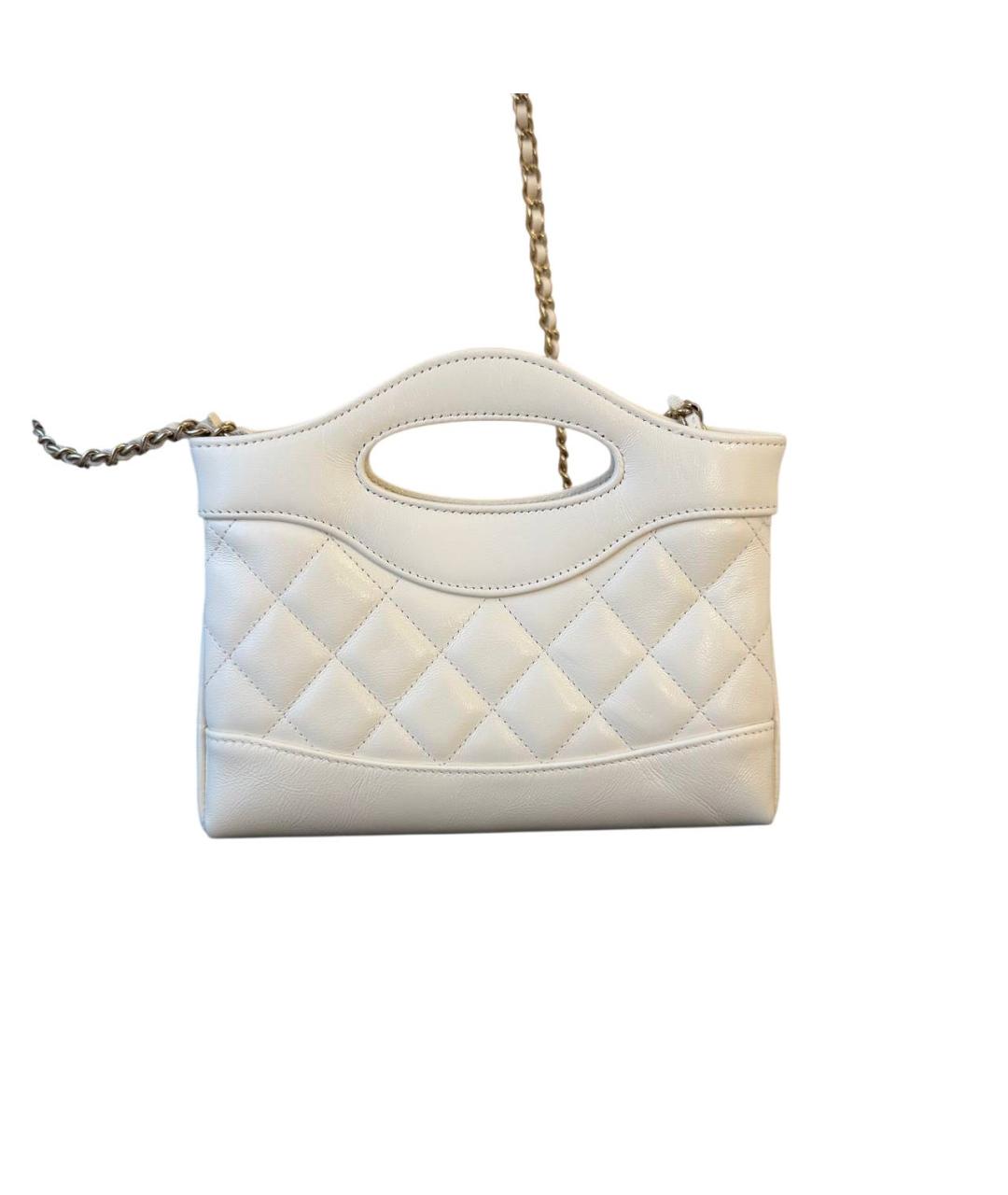 CHANEL Белая кожаная сумка через плечо, фото 2