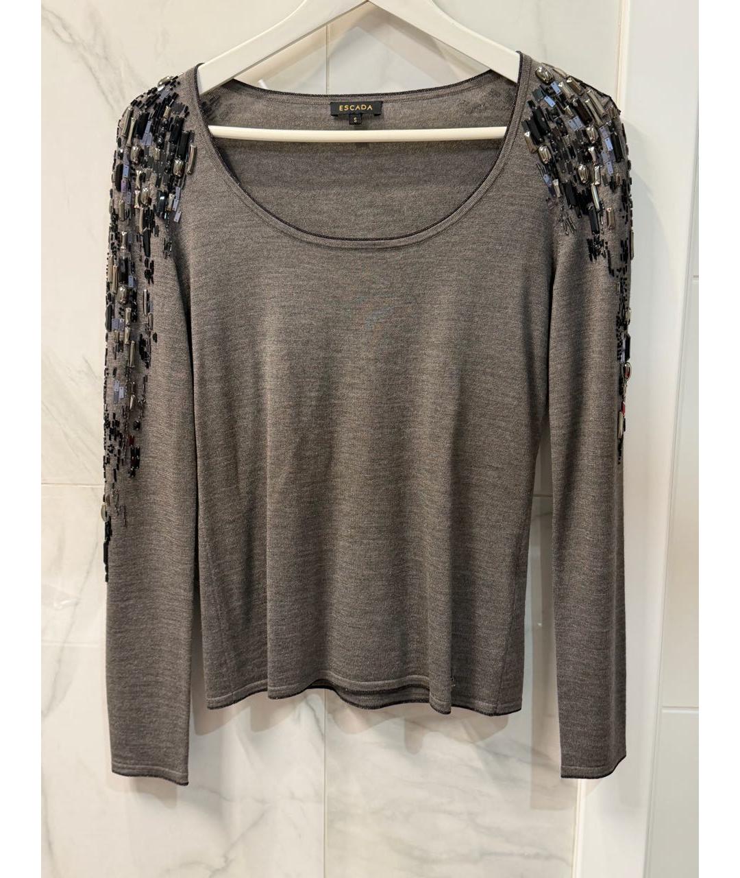 ESCADA Серебрянный шерстяной джемпер / свитер, фото 8