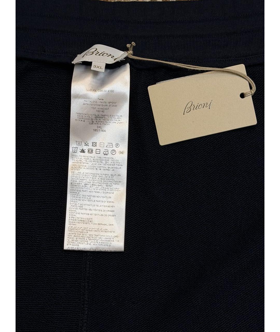 BRIONI Темно-синие хлопковые повседневные брюки, фото 8