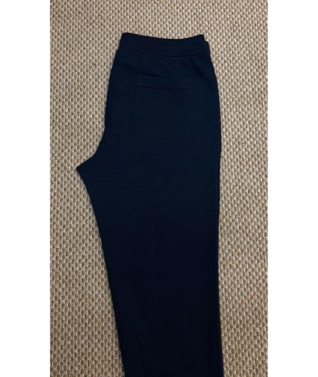 BRIONI Темно-синие хлопковые повседневные брюки, фото 4