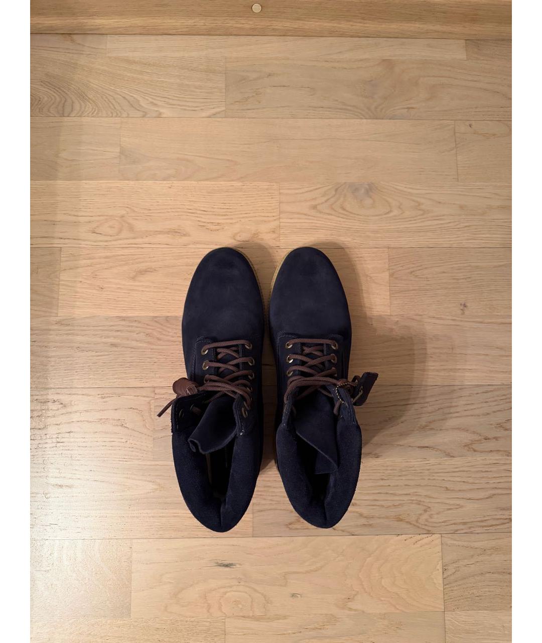 TIMBERLAND Темно-синие замшевые высокие ботинки, фото 3