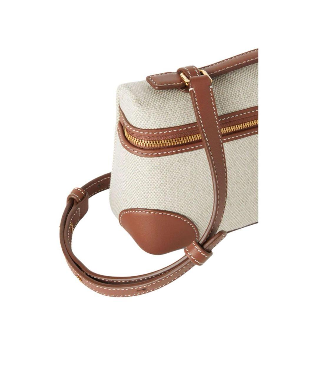 LORO PIANA Белая кожаная сумка через плечо, фото 2