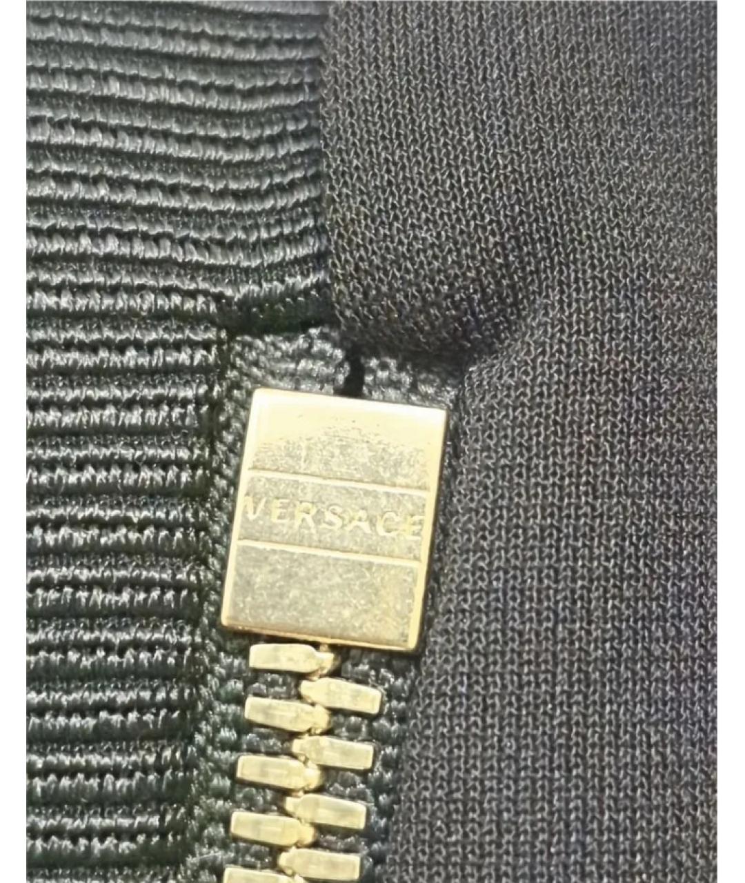 VERSACE Черные вискозные брюки узкие, фото 7