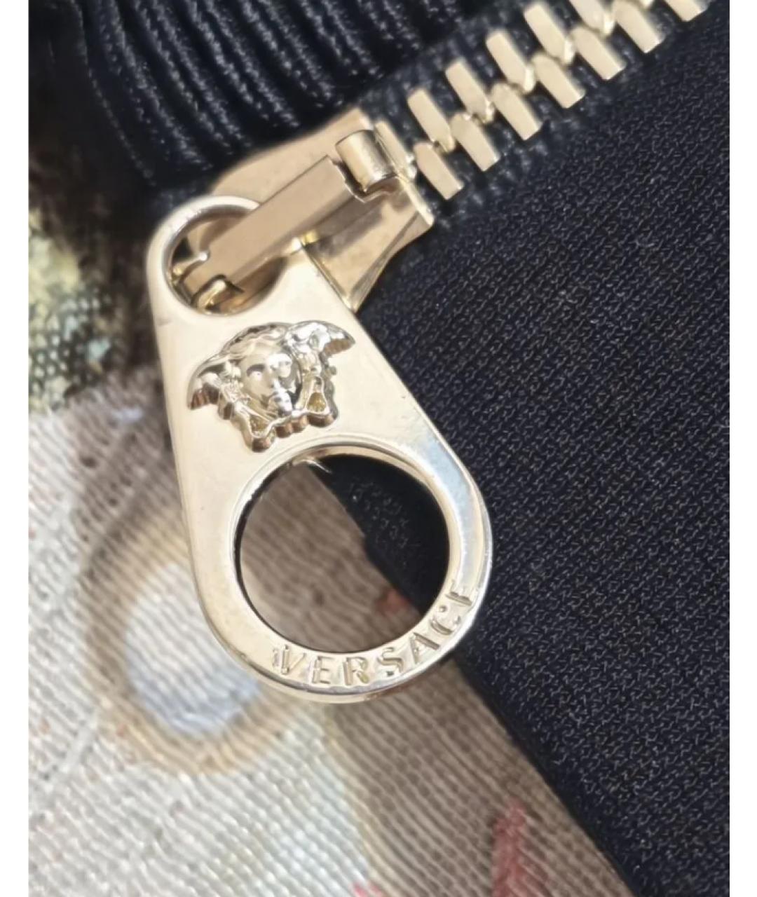 VERSACE Черные вискозные брюки узкие, фото 5